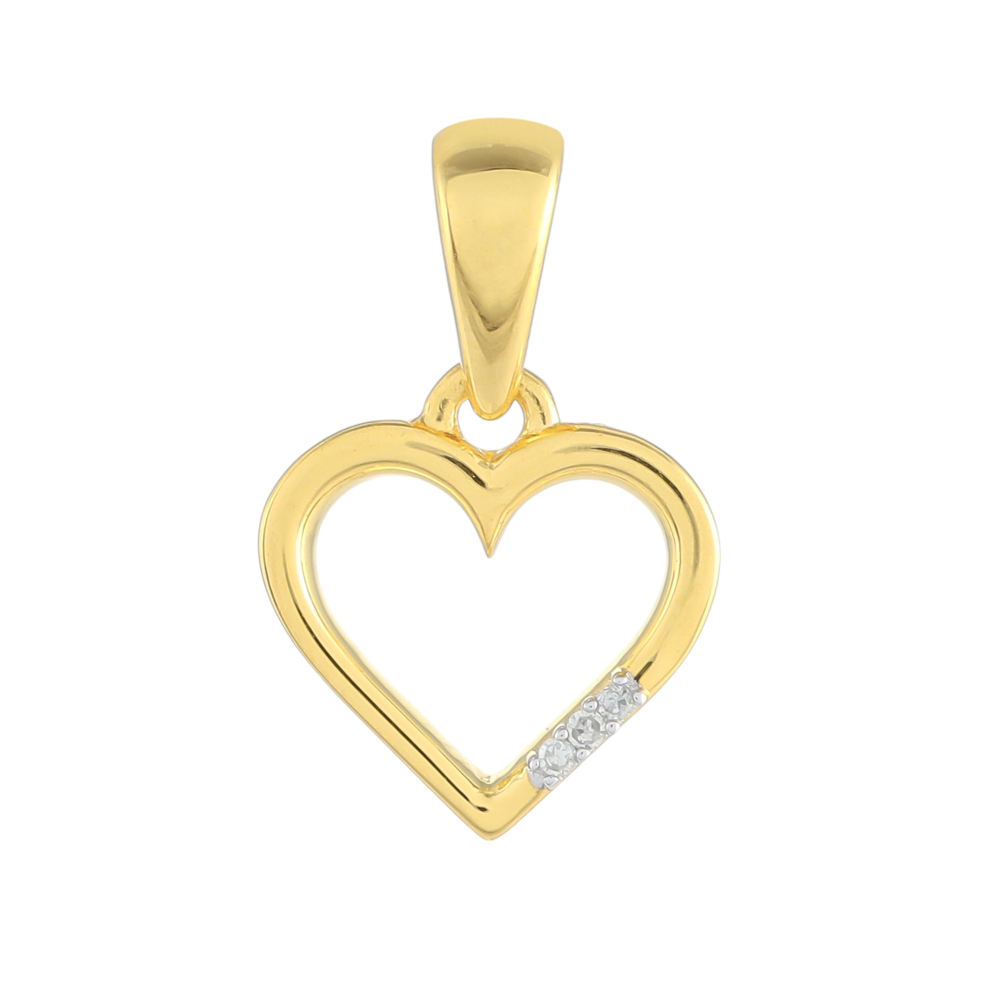 Pandantiv din Argint 925 Placat cu Aur ( 1.33 grame ) cu Diamant Alb 0.02 Carate 1 