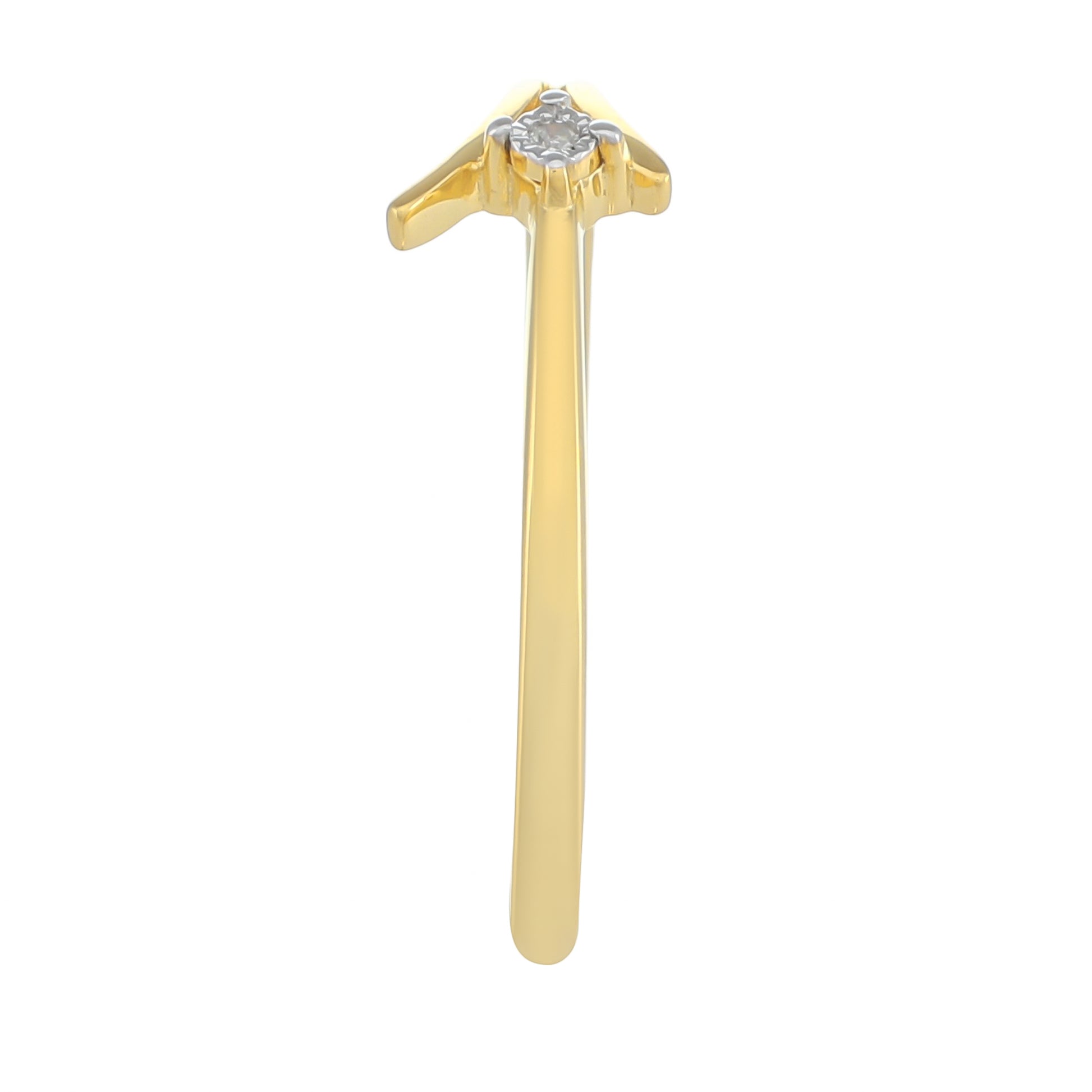 Inel din Argint 925 Placat cu Aur ( 1.32 grame ) cu Diamant Alb 0.01 Carate 3 