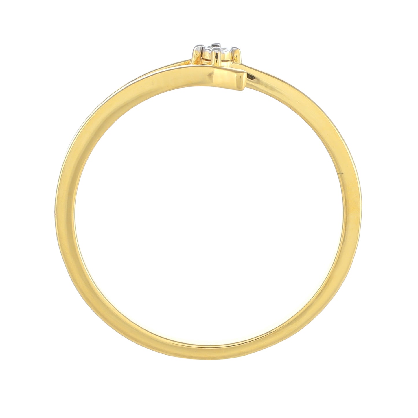 Inel din Argint 925 Placat cu Aur ( 1.32 grame ) cu Diamant Alb 0.01 Carate