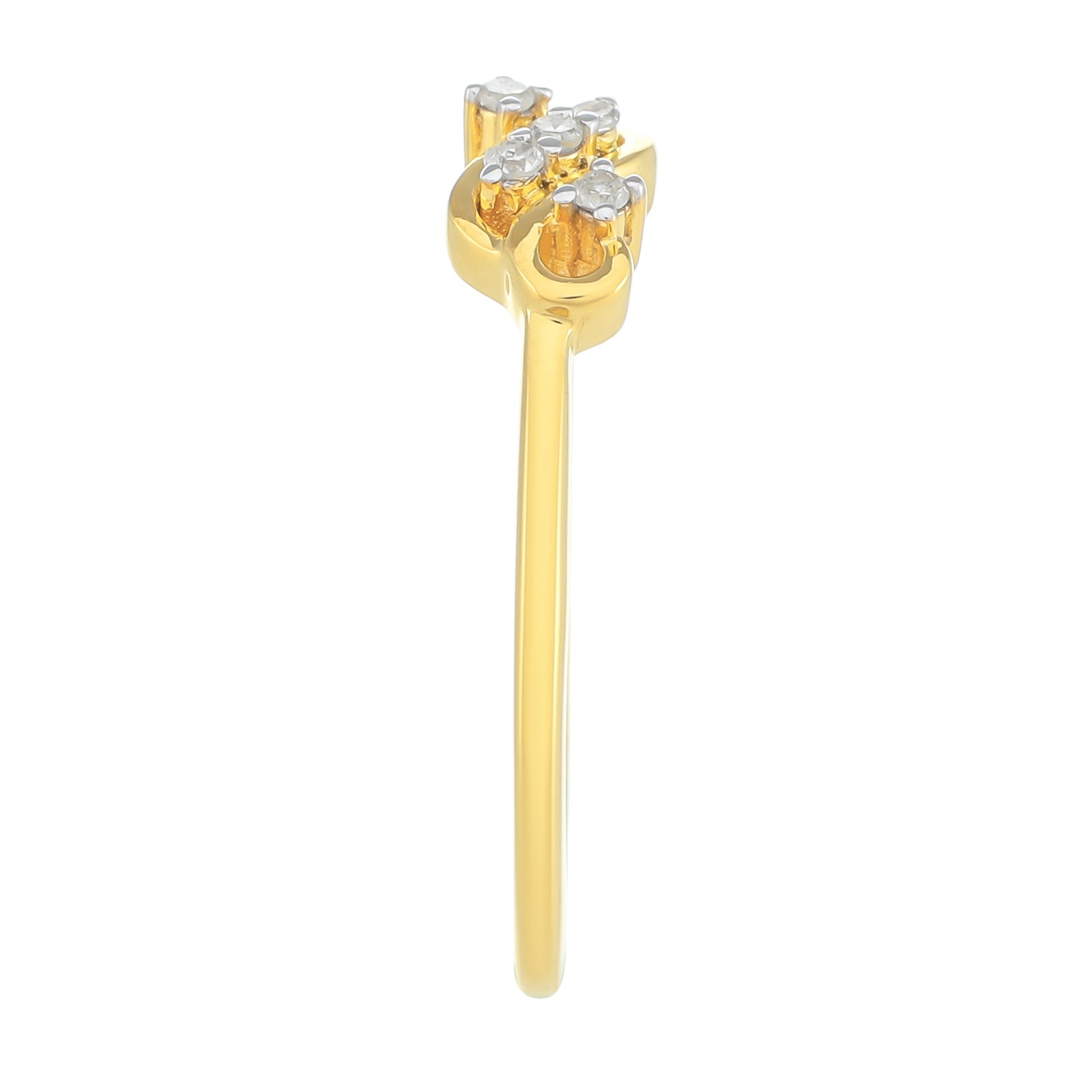 Inel din Argint 925 Placat cu Aur ( 1.32 grame ) cu Diamant Alb 0.05 Carate 3 