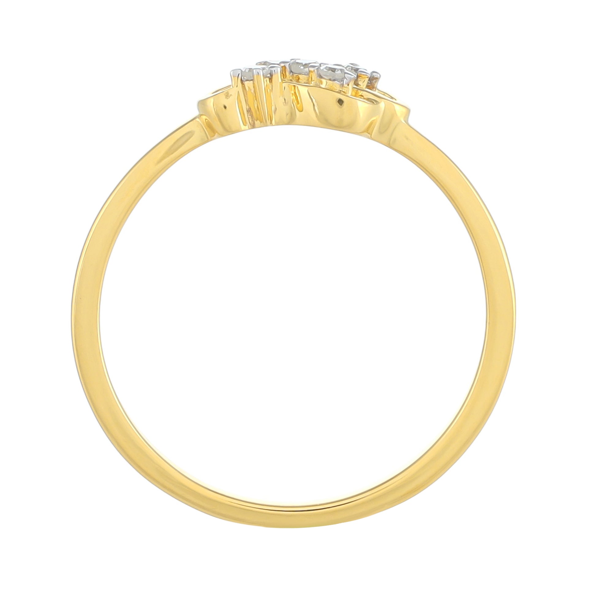 Inel din Argint 925 Placat cu Aur ( 1.32 grame ) cu Diamant Alb 0.05 Carate 4 
