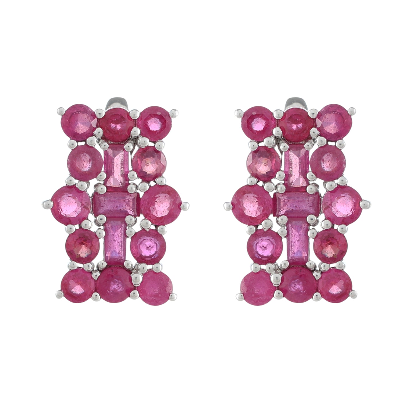 Cercei din Argint 925 ( 3.36 grame ) cu Rubin Thailandez 6.06 Carate