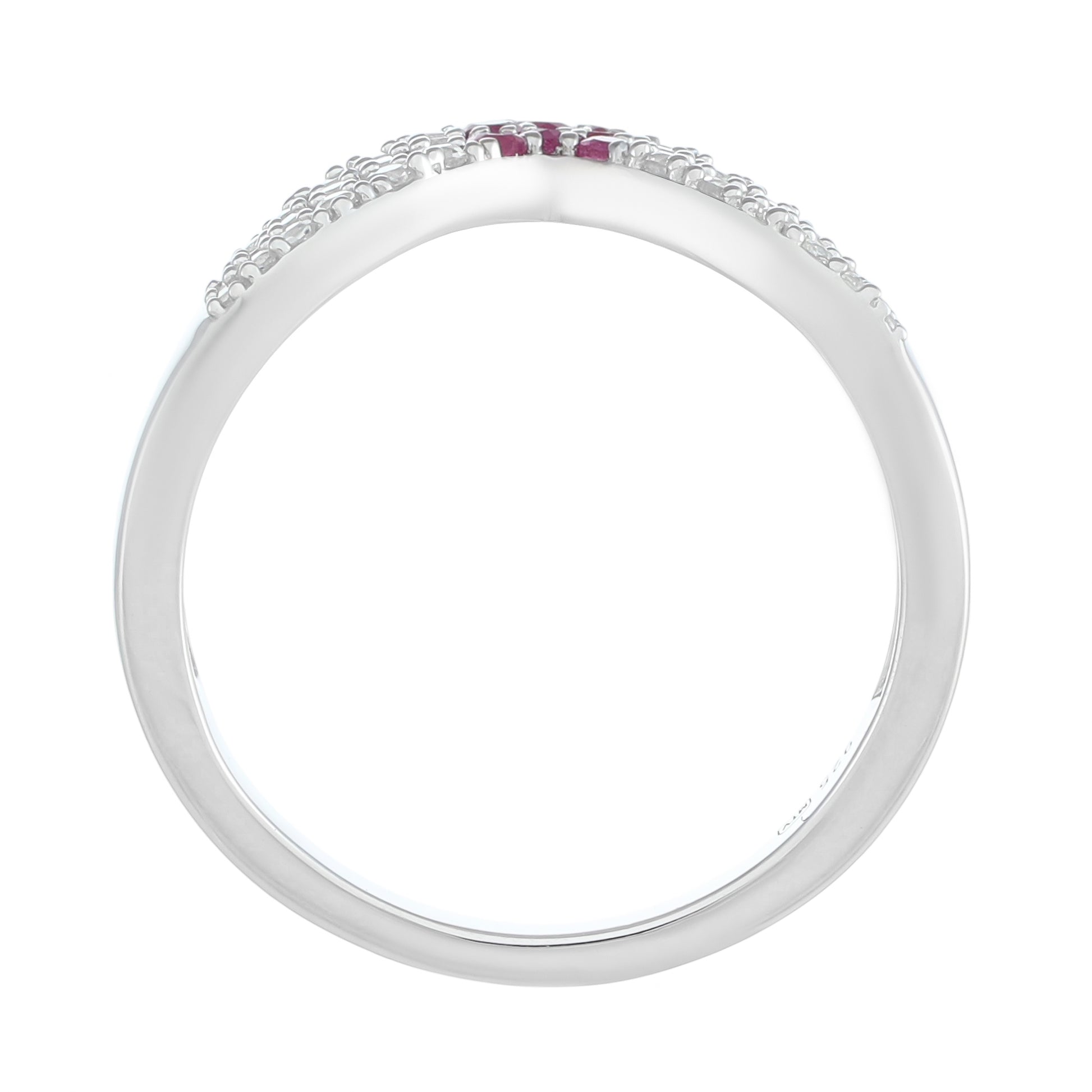 Inel din Argint 925 ( 2.37 grame ) cu Rubin Thailandez și Topaz Alb 0.53 Carate 4 