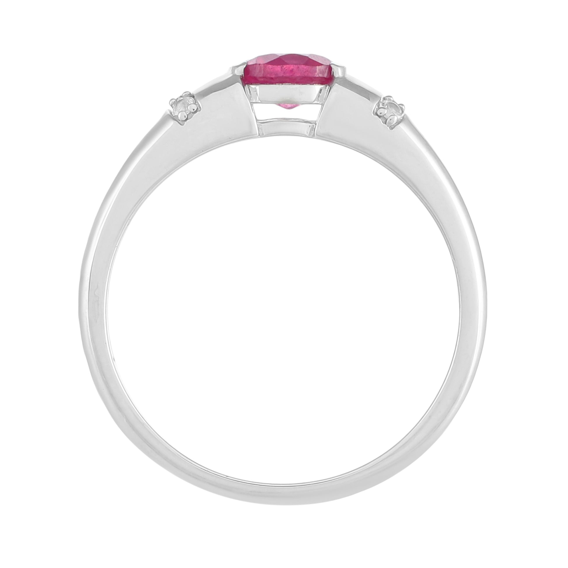 Inel din Argint 925 ( 2.15 grame ) cu Rubin Thailandez și Topaz Alb 0.73 Carate 3 