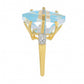 Inel din Argint 925 Placat cu Aur ( 2.66 grame ) cu Turcoaz și Diamant Alb 6.44 Carate