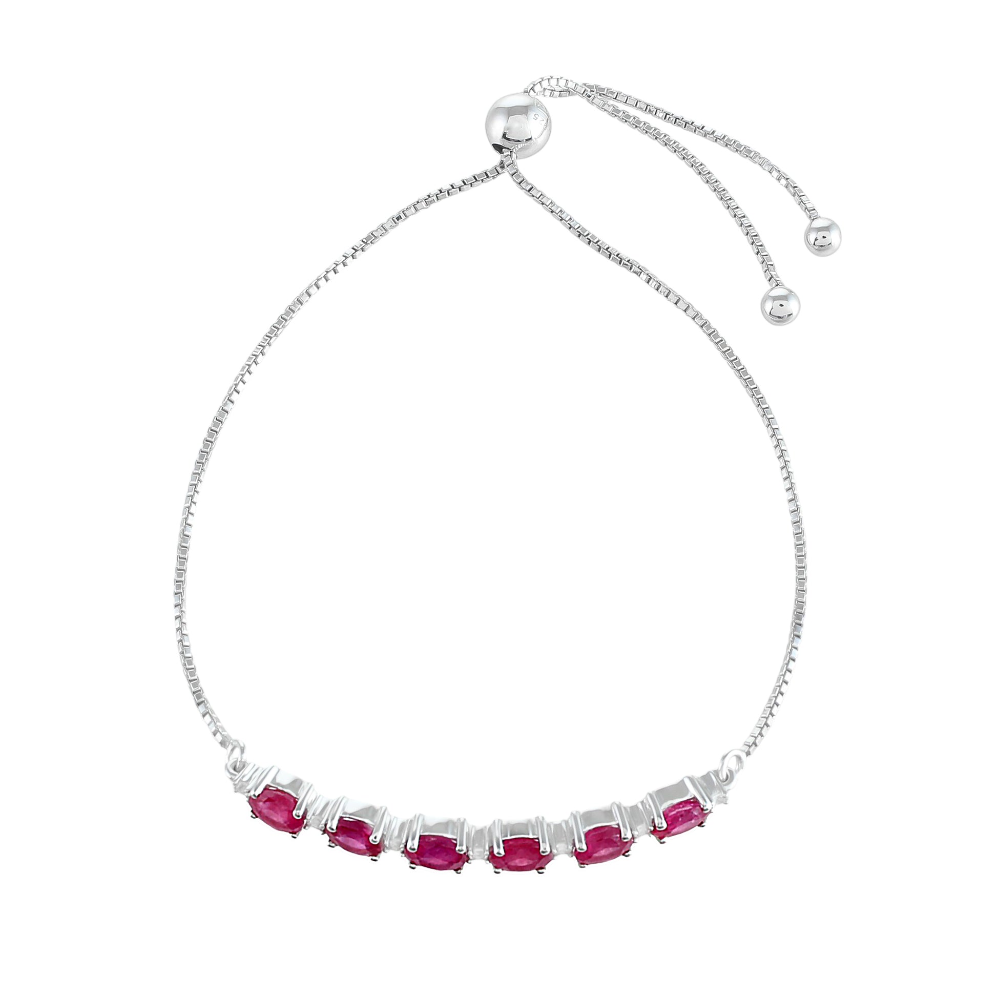 Brățară din Argint 925 ( 3.99 grame ) cu Rubin Thailandez și Topaz Alb 3.17 Carate 2 