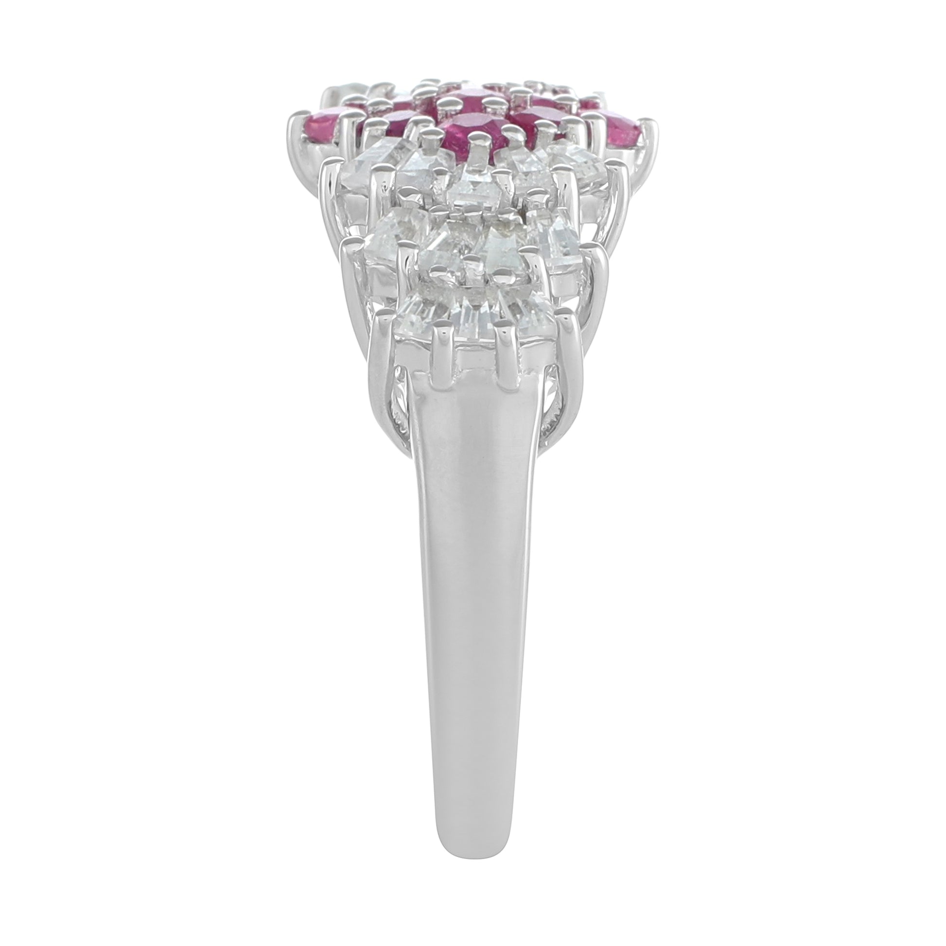 Inel din Argint 925 ( 3.11 grame ) cu Rubin Thailandez și Topaz Alb 1.61 Carate 3 