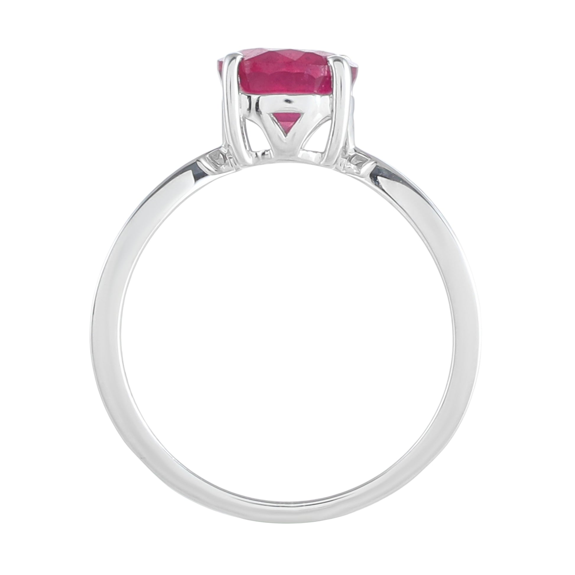 Inel din Argint 925 ( 3.33 grame ) cu Rubin Thailandez și Topaz Alb 2.76 Carate 4 