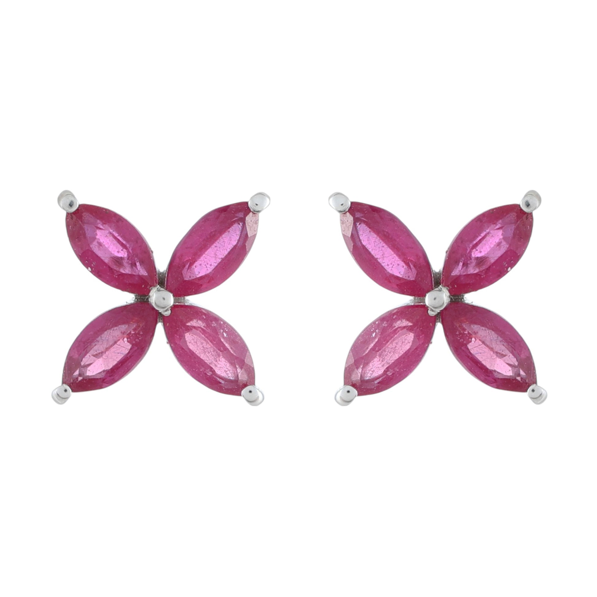 Cercei din Argint 925 ( 1.85 grame ) cu Rubin Thailandez 2.76 Carate 1 