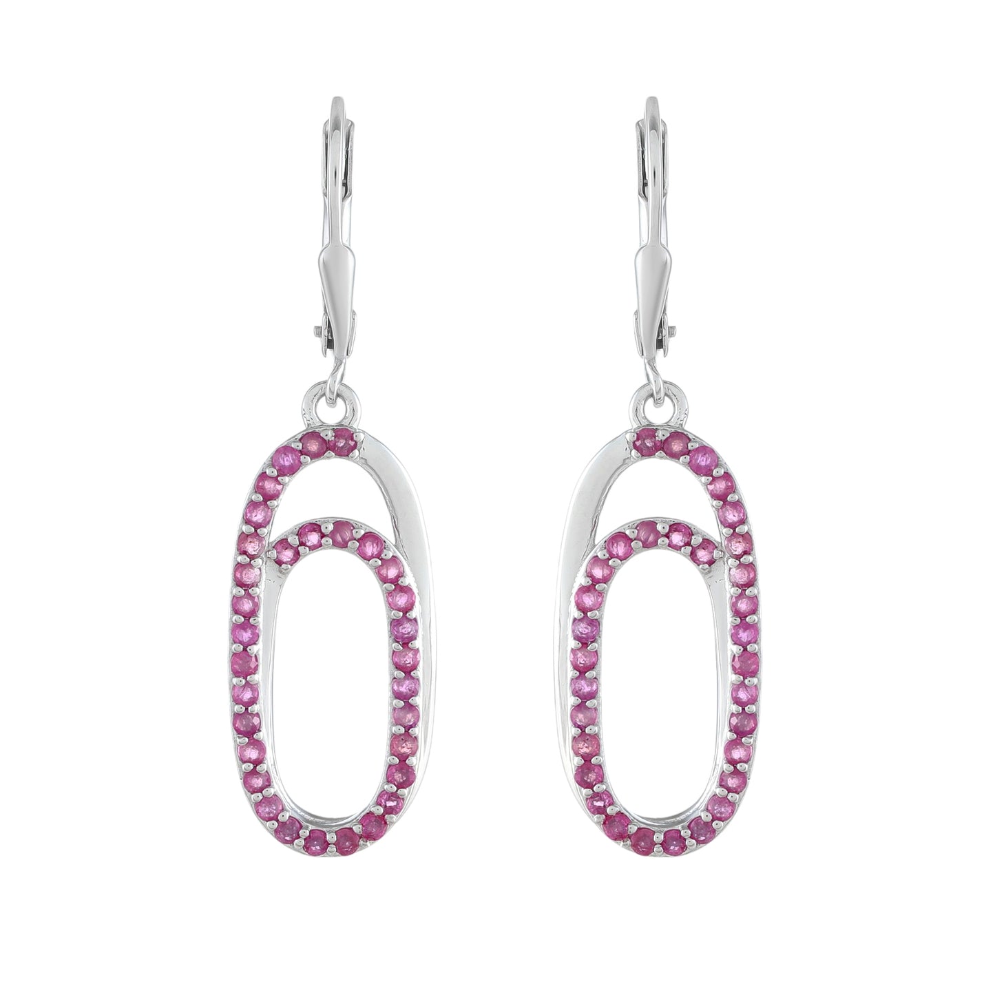 Cercei din Argint 925 ( 3.1 grame ) cu Rubin Thailandez 1.44 Carate