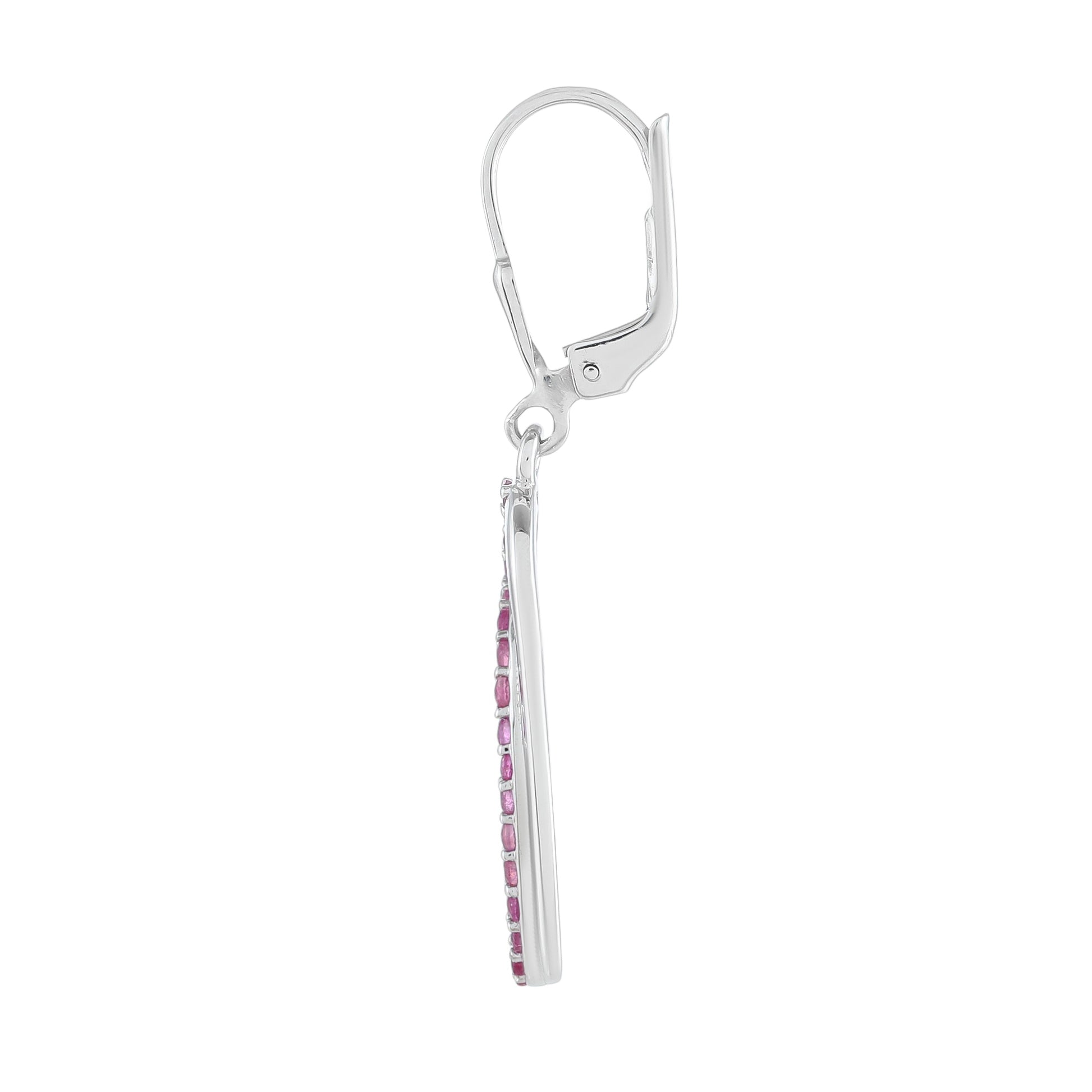 Cercei din Argint 925 ( 3.1 grame ) cu Rubin Thailandez 1.44 Carate 2 