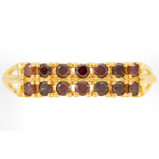 Inel din Argint 925 Placat cu Aur ( 1.2 grame ) cu Diamant Roșu 0.39 Carate