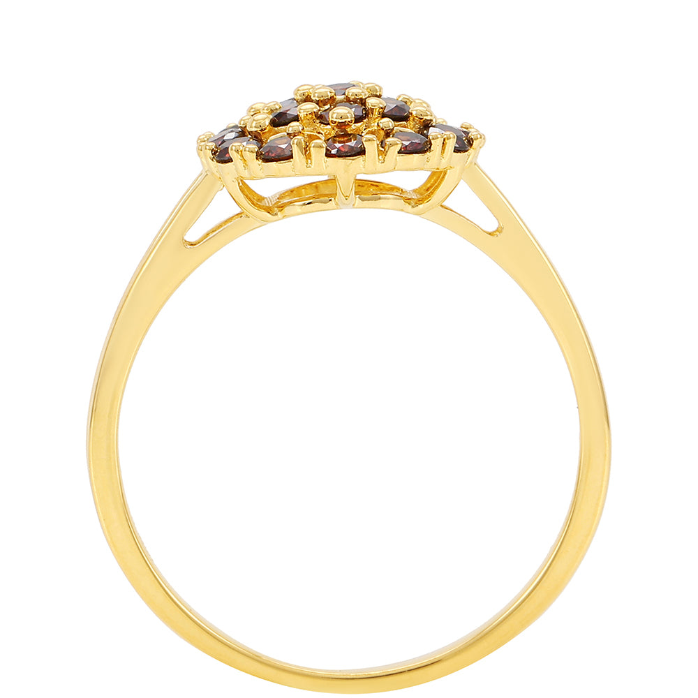 Inel din Argint 925 Placat cu Aur ( 1.74 grame ) cu Diamant Roșu 0.51 Carate 4 