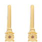 Set din Argint 925 Placat cu Aur ( 3.73 grame ) cu Diamant Roșu 0.02 Carate ( Cercei+Inel )
