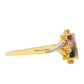Inel din Argint 925 Placat cu Aur ( 2.73 grame ) cu Turmalină Curcubeu Pelmadulla și Topaz Alb 0.9 Carate