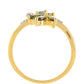 Inel din Argint 925 Placat cu Aur ( 1.86 grame ) cu Turmalină Verde și Zircon Natural 0.92 Carate