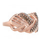 Inel din Argint 925 Placat cu Aur Roz ( 4.69 grame ) cu Diamant de culoarea Șampaniei și Diamant Alb 0.72 Carate