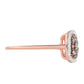 Inel din Argint 925 Placat cu Aur Roz ( 2.14 grame ) cu Diamant de culoarea Șampaniei și Diamant Alb 0.43 Carate