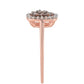 Inel din Argint 925 Placat cu Aur Roz ( 2.14 grame ) cu Diamant de culoarea Șampaniei și Diamant Alb 0.43 Carate