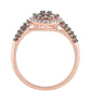 Inel din Argint 925 Placat cu Aur Roz ( 2.55 grame ) cu Diamant de culoarea Șampaniei și Diamant Alb 0.71 Carate