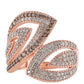 Inel din Argint 925 Placat cu Aur Roz ( 5.46 grame ) cu Diamant de culoarea Șampaniei și Diamant Alb 1.06 Carate