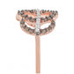Inel din Argint 925 Placat cu Aur Roz ( 3.38 grame ) cu Diamant de culoarea Șampaniei și Diamant Alb 0.77 Carate