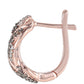Cercei din Argint 925 Placat cu Aur Roz ( 4.5 grame ) cu Diamant de culoarea Șampaniei și Diamant Alb 0.49 Carate