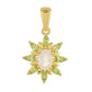 Pandantiv din Argint 925 Placat cu Aur ( 1.77 grame ) cu Piatra Lunii Curcubeu și Peridot 1.54 Carate
