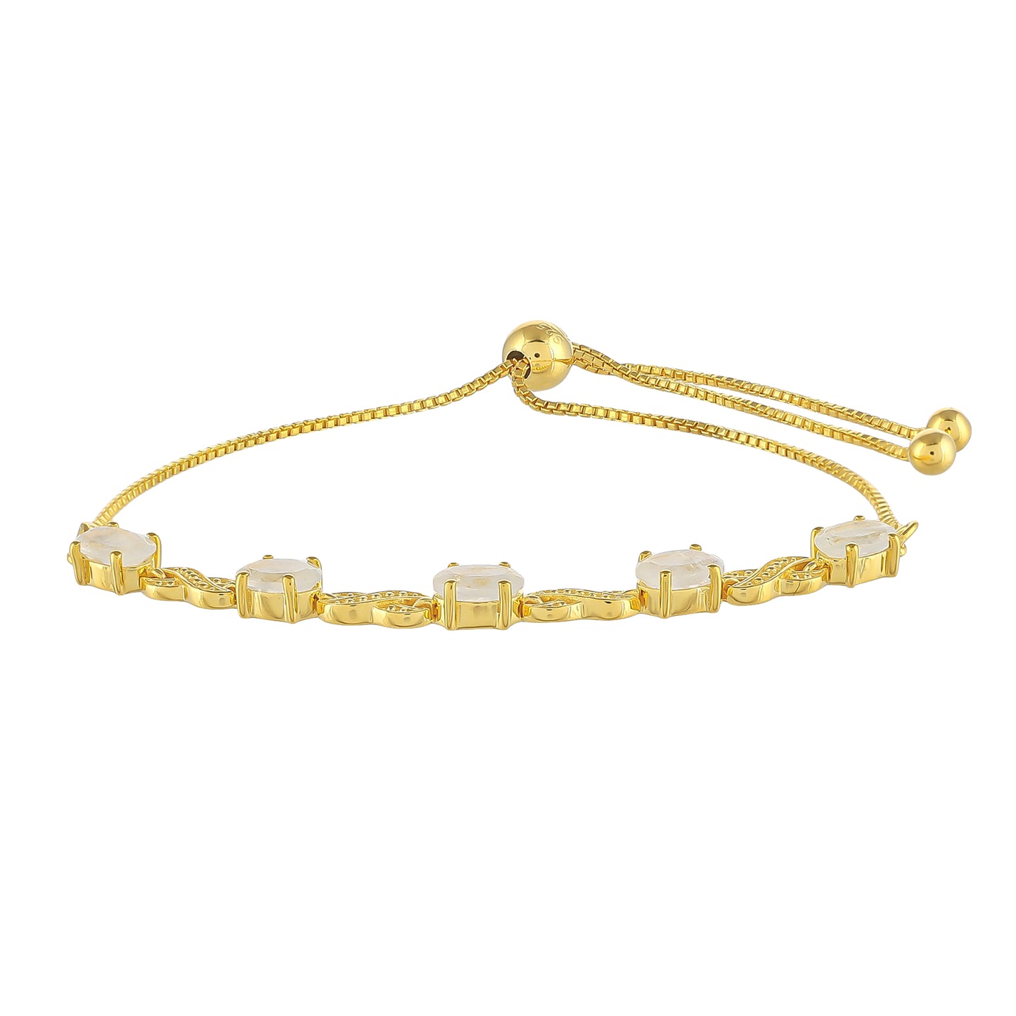 Brățară din Argint 925 Placat cu Aur ( 4.65 grame ) cu Piatra Lunii Curcubeu 2.09 Carate