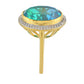 Inel din Argint 925 Placat cu Aur ( 3.49 grame ) cu Cuarț Păun și Topaz Alb 9.58 Carate