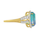 Inel din Argint 925 Placat cu Aur ( 2.89 grame ) cu Cuarț Păun și Topaz Alb 5.22 Carate