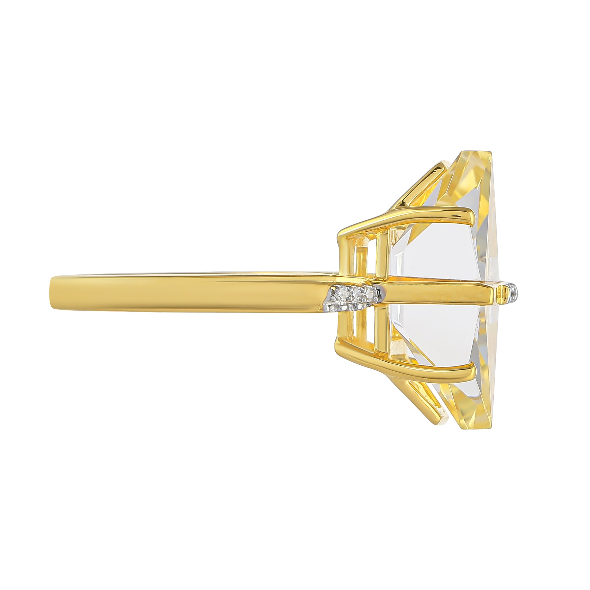 Inel din Argint 925 Placat cu Aur ( 2.64 grame ) cu Opal de Foc American și Diamant Alb 12.89 Carate 2 