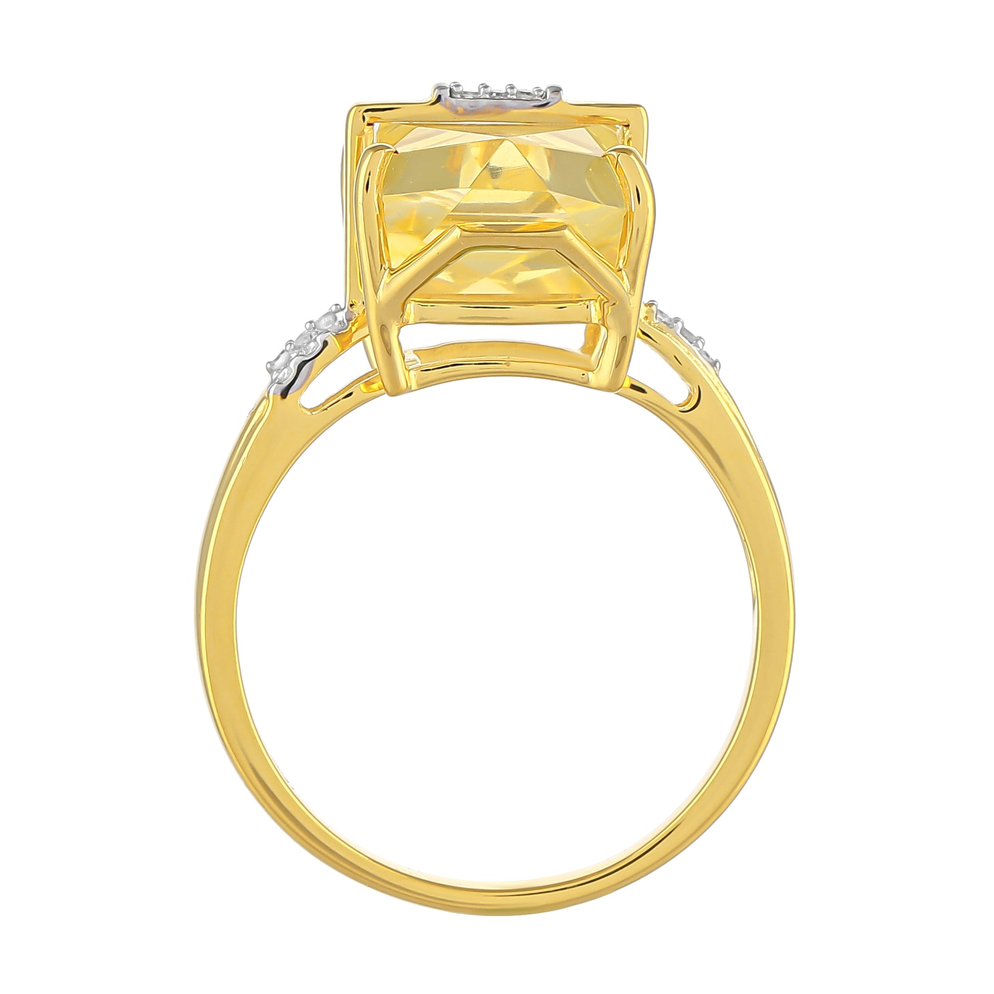 Inel din Argint 925 Placat cu Aur ( 2.64 grame ) cu Opal de Foc American și Diamant Alb 12.89 Carate 4 