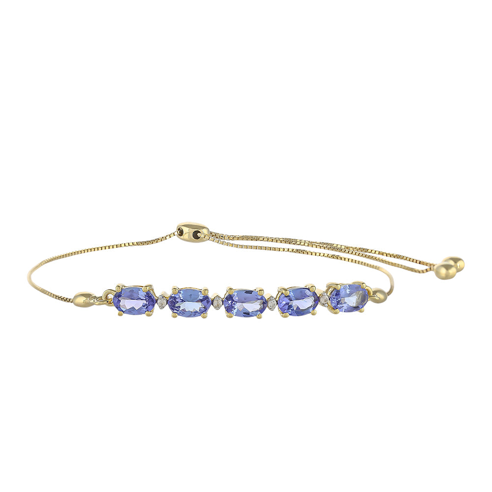 Brățară din Aur de 9K ( 2.8 grame ) cu Tanzanit AAA și Zircon Natural 2.13 Carate