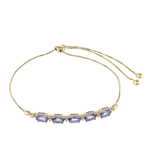 Brățară din Aur de 9K ( 2.8 grame ) cu Tanzanit AAA și Zircon Natural 2.13 Carate