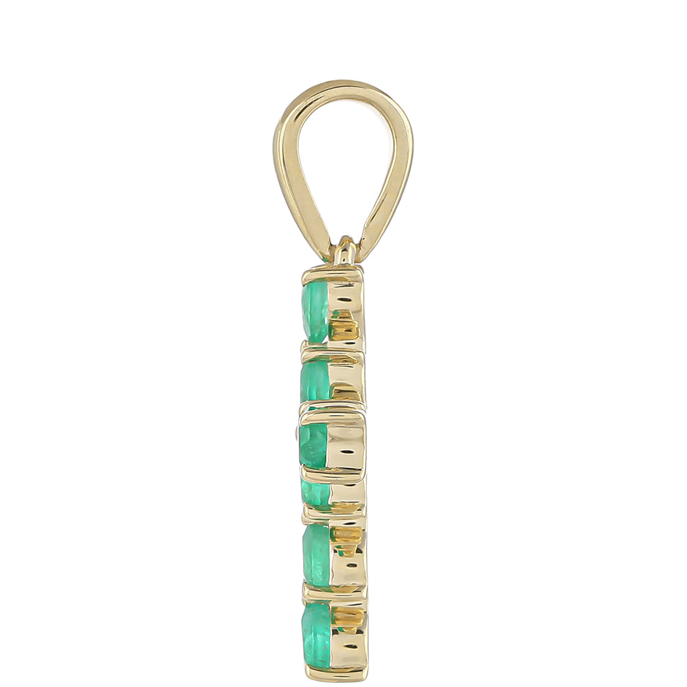 Cruce Pandantiv din Aur de 9K ( 1.32 grame ) cu Smarald Brazilian 0.87 Carate 2 