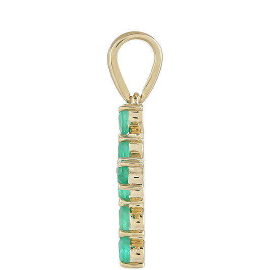 Cruce Pandantiv din Aur de 9K ( 1.32 grame ) cu Smarald Brazilian 0.87 Carate