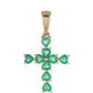 Cruce Pandantiv din Aur de 9K ( 1.32 grame ) cu Smarald Brazilian 0.87 Carate