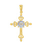 Cruce Pandantiv din Argint 925 Placat cu Aur ( 2.8 grame ) cu Tanzanit 1.94 Carate