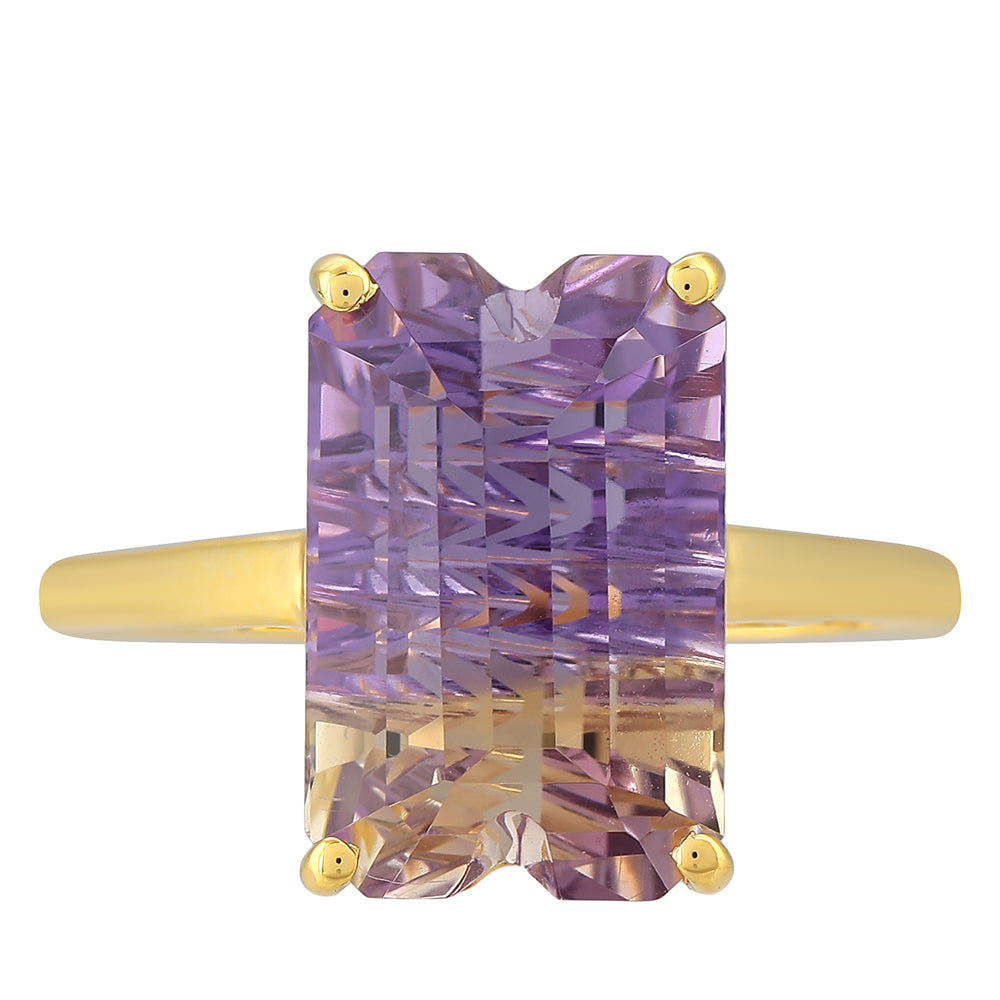 Inel din Argint 925 Placat cu Aur ( 1.83 grame ) cu Ametrin 7.51 Carate