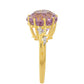 Inel din Argint 925 Placat cu Aur ( 2.3 grame ) cu Ametist Rose de France și Topaz Alb 6.1 Carate
