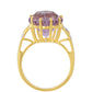 Inel din Argint 925 Placat cu Aur ( 2.3 grame ) cu Ametist Rose de France și Topaz Alb 6.1 Carate