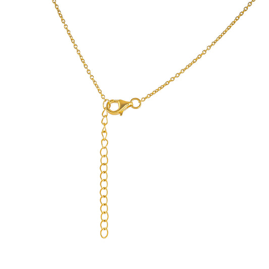 Colier din Argint 925 Placat cu Aur ( 3.76 grame ) cu Diamant Roșu și Diamant Alb 0.26 Carate