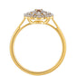 Inel din Argint 925 Placat cu Aur ( 1.95 grame ) cu Diamant Roșu și Diamant Alb 0.33 Carate