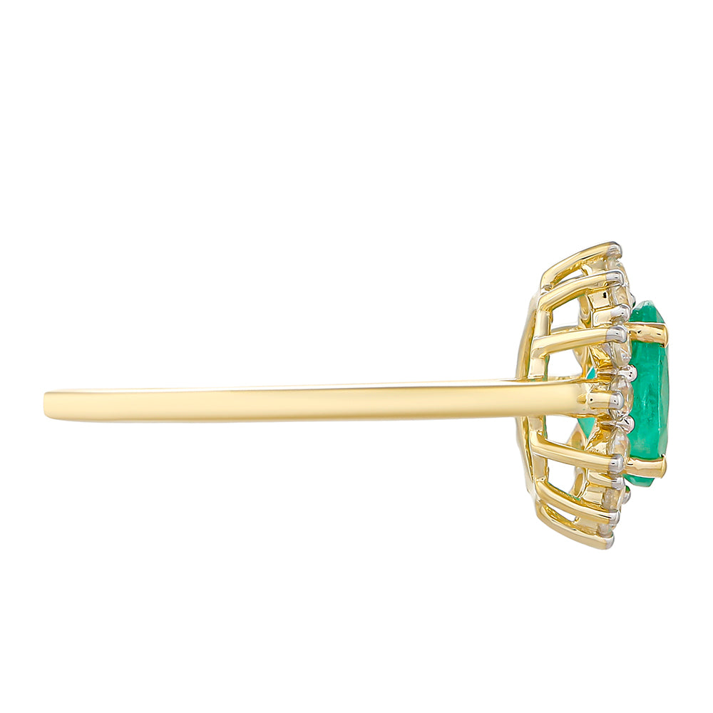 Inel din Aur de 9K ( 1.54 grame ) cu Smarald Brazilian și Zircon Natural 1.14 Carate 2 