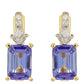 Cercei din Aur de 9K ( 2.04 grame ) cu Tanzanit AAA și Zircon Natural 2.18 Carate