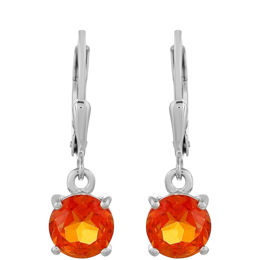 Cercei din Argint 925 ( 1.5 grame ) cu Cuarț Padparadscha 2.9 Carate