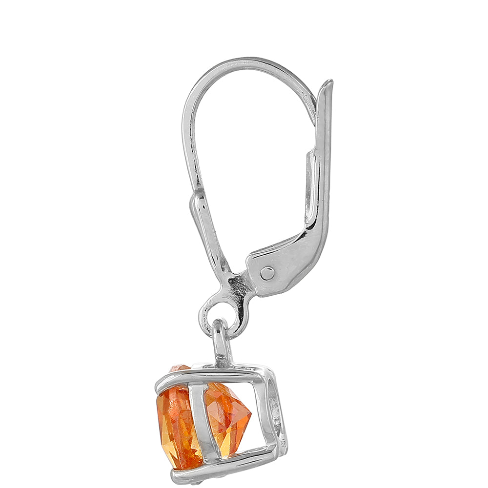 Cercei din Argint 925 ( 1.5 grame ) cu Cuarț Padparadscha 2.9 Carate 2 