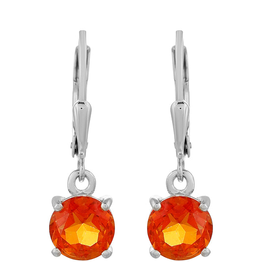 Cercei din Argint 925 ( 1.5 grame ) cu Cuarț Padparadscha 2.9 Carate