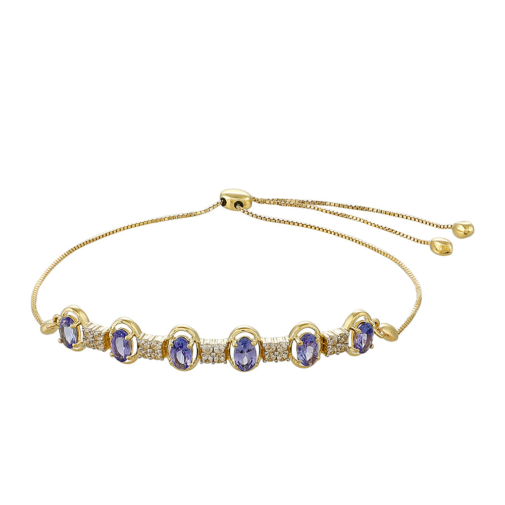 Brățară din Aur de 9K ( 3.77 grame ) cu Tanzanit AAA și Zircon Natural 1.59 Carate 1 